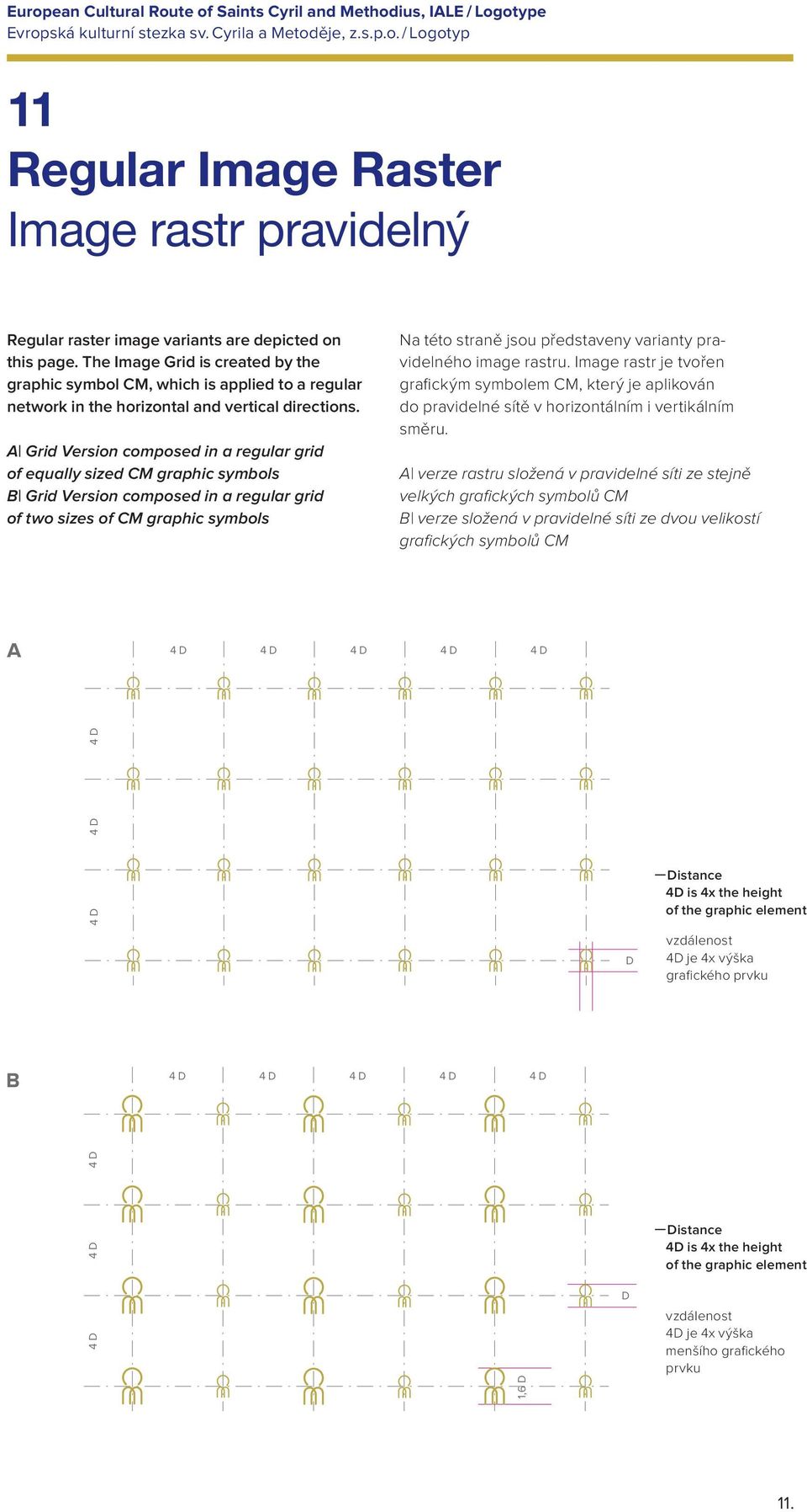 A Grid Version composed in a regular grid of equally sized CM graphic symbols B Grid Version composed in a regular grid of two sizes of CM graphic symbols Na této straně jsou představeny varianty