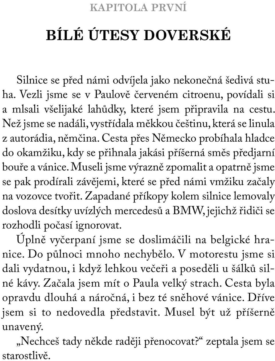 Cesta přes Německo probíhala hladce do okamžiku, kdy se přihnala jakási příšerná směs předjarní bouře a vánice.