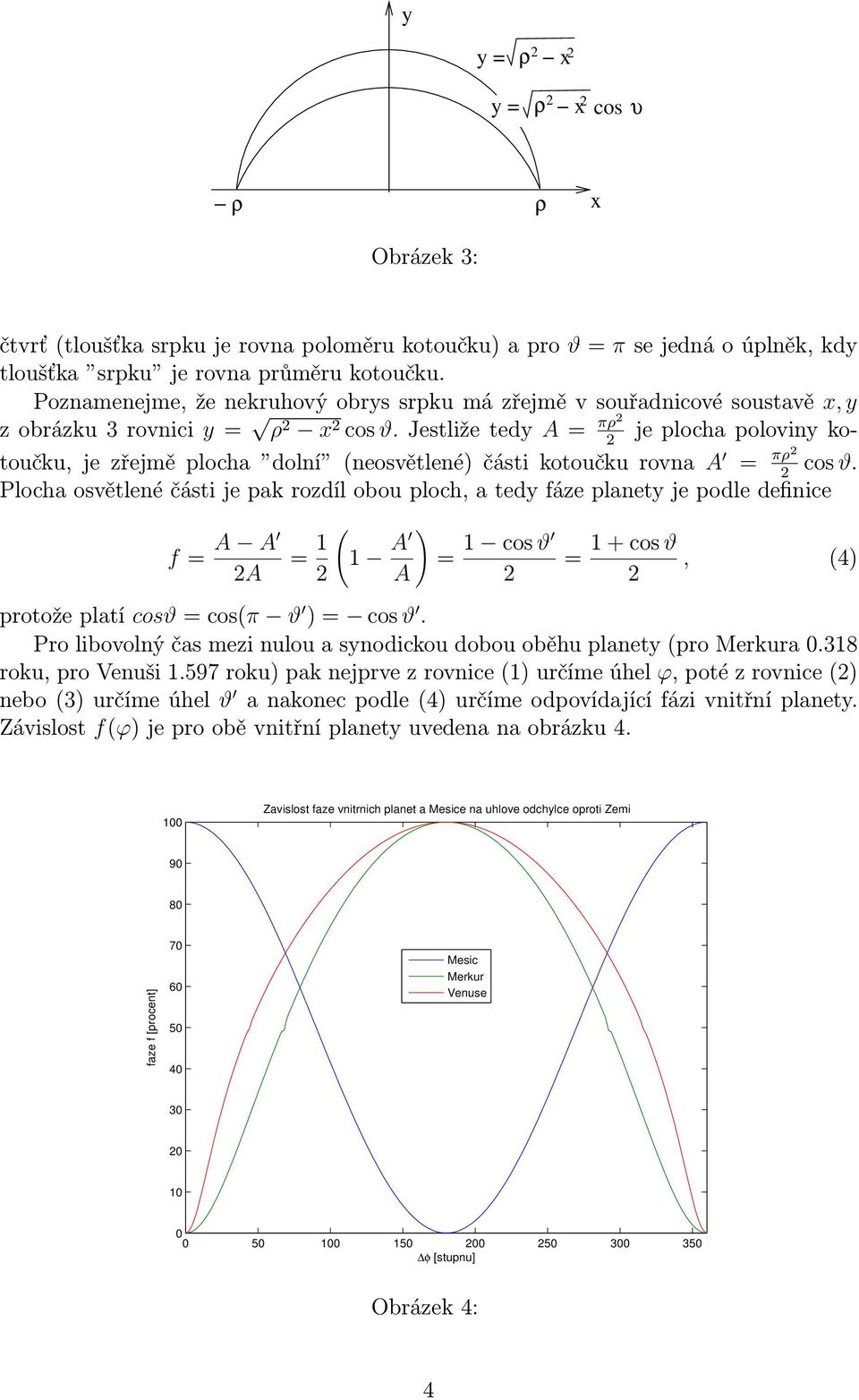 jestližetedy A= πρ jeplochapolovinykotoučku,jezřejměplocha dolní (neosvětlené)částikotoučkurovna A = πρ cos ϑ.