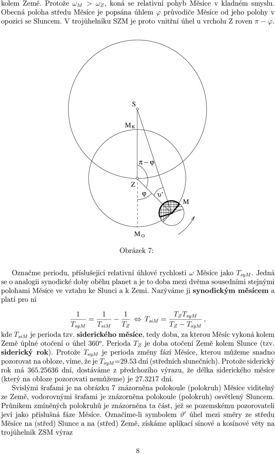 jedná se o analogii synodické doby oběhu planet a je to doba mezi dvěma sousedními stejnými polohamiměsícevevztahukelunciakzemi.