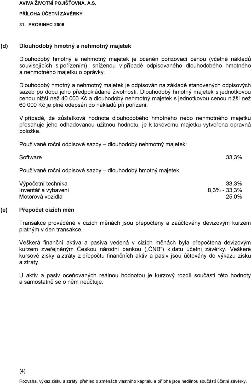 Dlouhodobý hmotný majetek s jednotkovou cenou nižší než 40 000 Kč a dlouhodobý nehmotný majetek s jednotkovou cenou nižší než 60 000 Kč je plně odepsán do nákladů při pořízení.