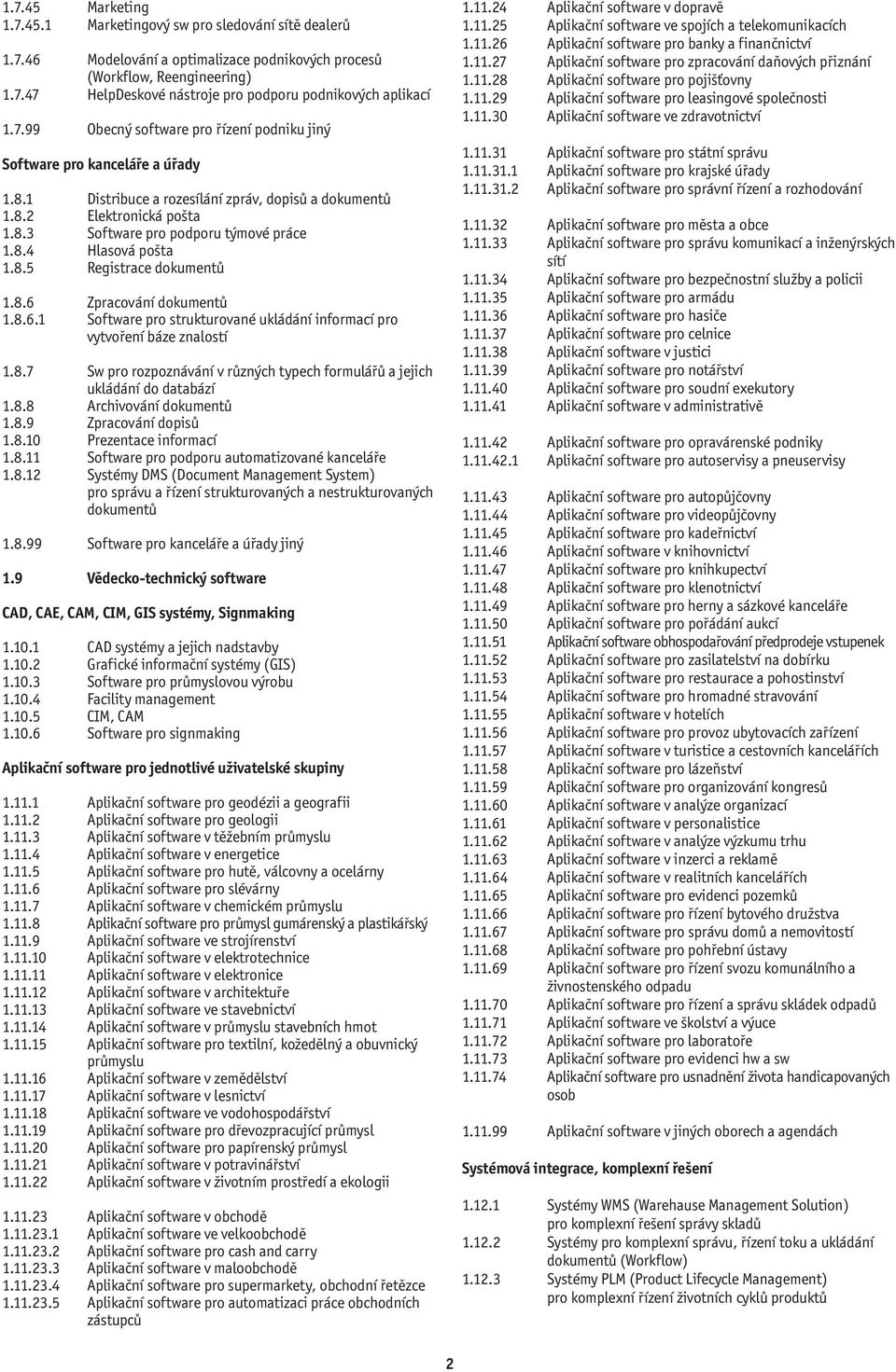 8.4 Hlasová pošta 1.8.5 Registrace dokumentů 1.8.6 Zpracování dokumentů 1.8.6.1 Software pro strukturované ukládání informací pro vytvoření báze znalostí 1.8.7 Sw pro rozpoznávání v různých typech formulářů a jejich ukládání do databází 1.