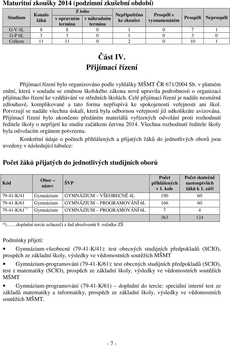 v platném znění, která v souladu se změnou školského zákona nově upravila podrobnosti o organizaci přijímacího řízení ke vzdělávání ve středních školách.