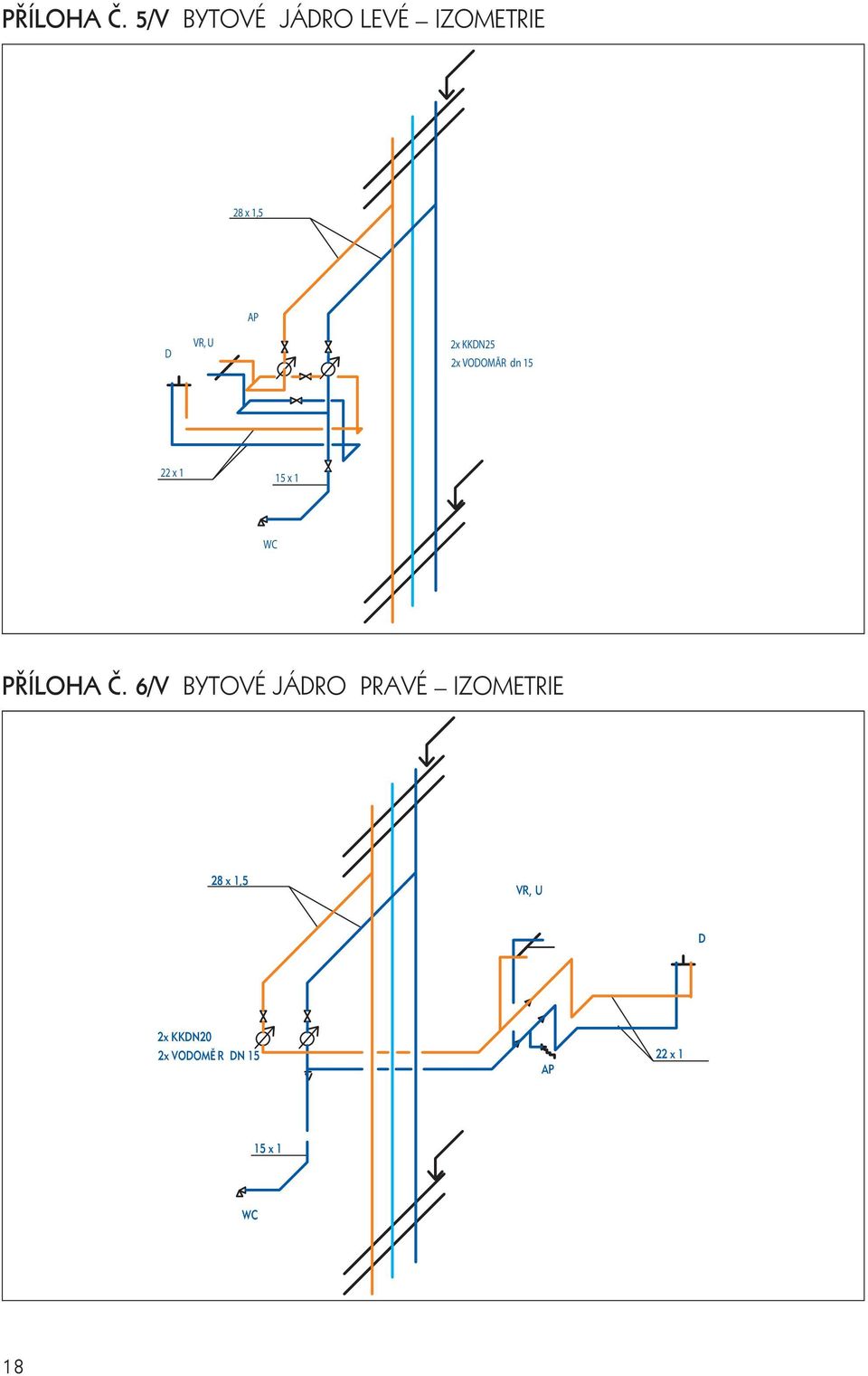 KKDN25 2x VODOMÃR dn 15 22 x 1 15 x 1 WC  6/V BYTOVÉ