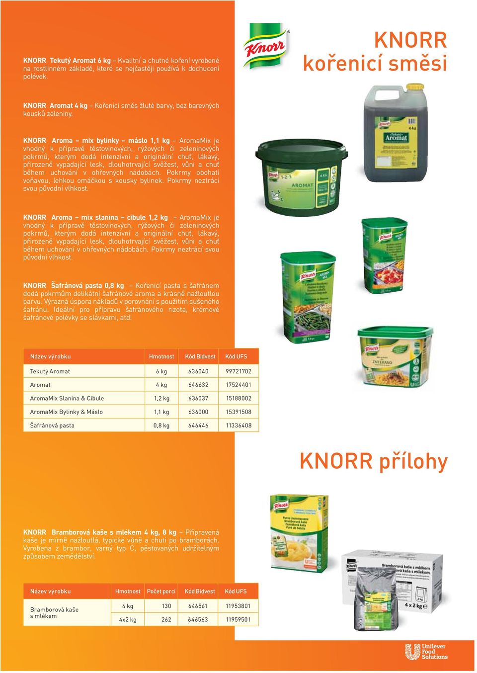 KNORR Aroma mix bylinky máslo 1,1 kg AromaMix je vhodný k přípravě těstovinových, rýžových či zeleninových pokrmů, kterým dodá intenzivní a originální chuť, lákavý, přirozeně vypadající lesk,