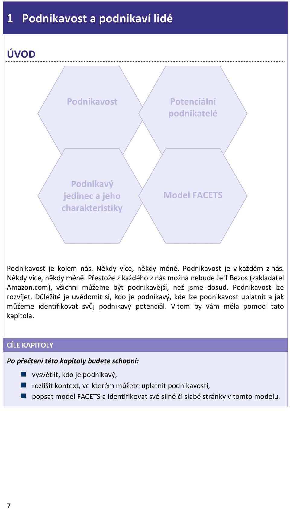 Podnikavost lze rozvíjet. Důležité je uvědomit si, kdo je podnikavý, kde lze podnikavost uplatnit a jak můžeme identifikovat svůj podnikavý potenciál. V tom by vám měla pomoci tato kapitola.