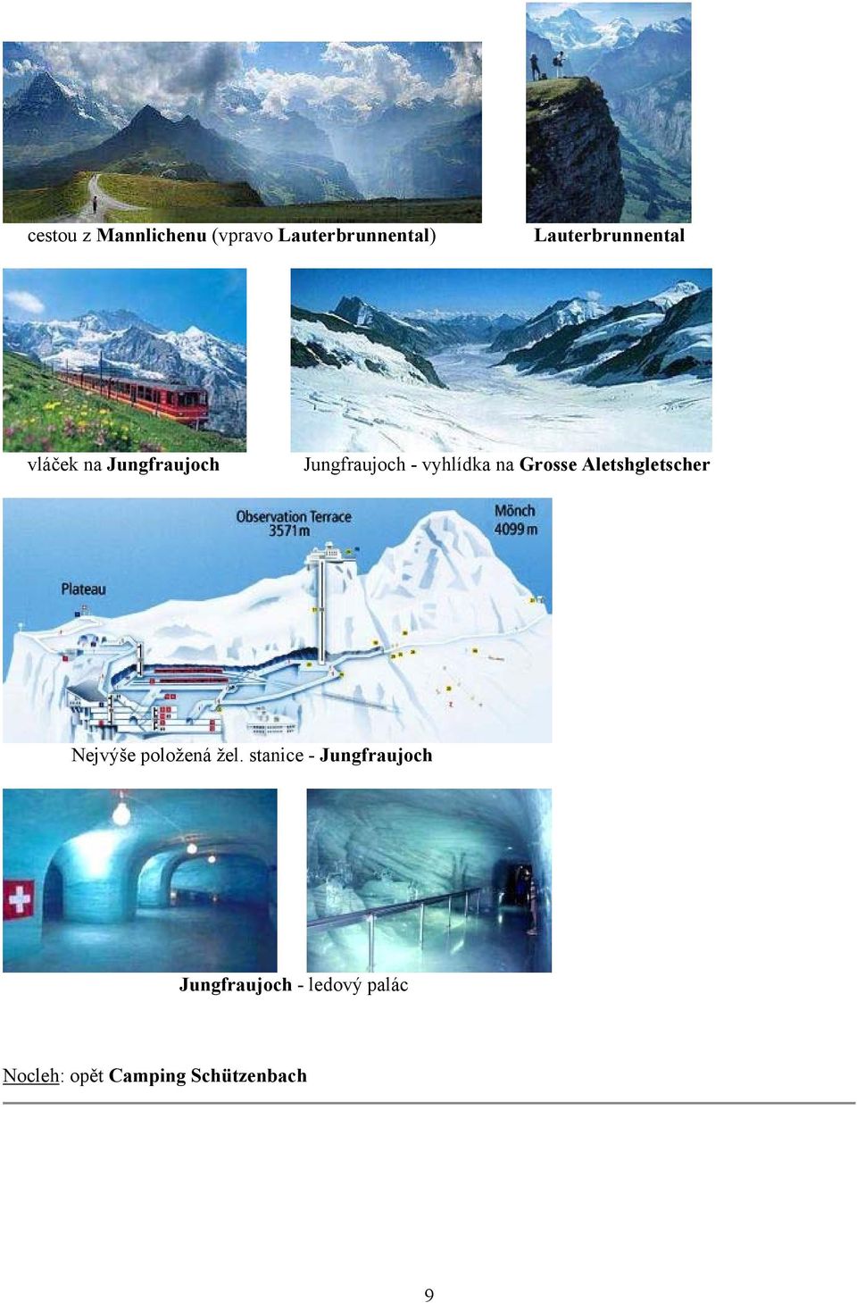 vyhlídka na Grosse Aletshgletscher Nejvýše položená žel.