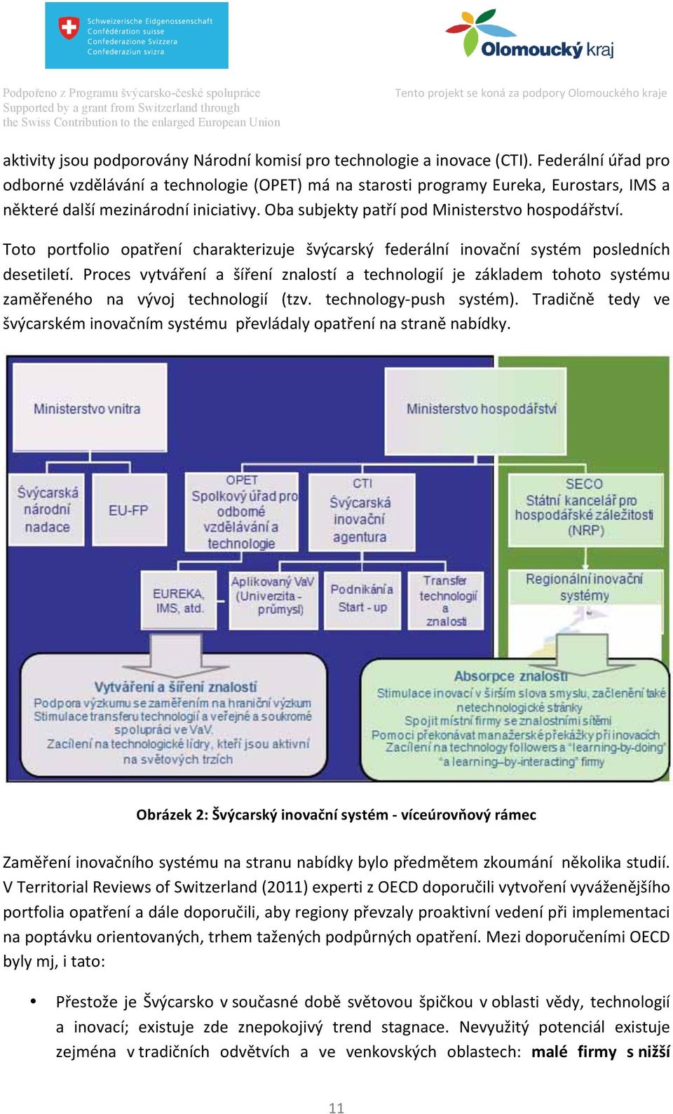 Toto portfolio opatření charakterizuje švýcarský federální inovační systém posledních desetiletí.