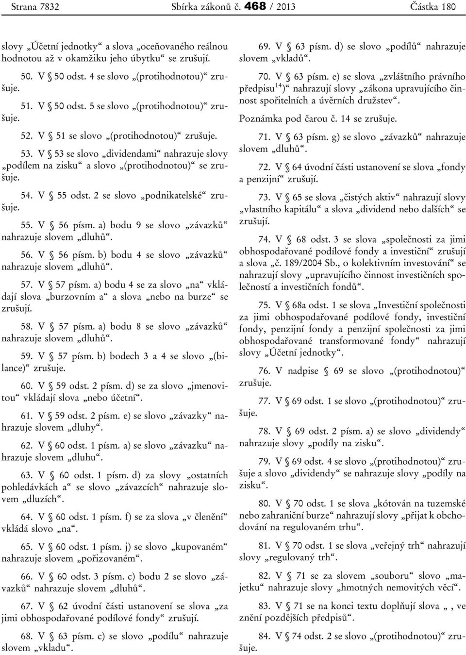 V 55 odst. 2 se slovo podnikatelské zrušuje. 55. V 56 písm. a) bodu 9 se slovo závazků nahrazuje slovem dluhů. 56. V 56 písm. b) bodu 4 se slovo závazků nahrazuje slovem dluhů. 57. V 57 písm.