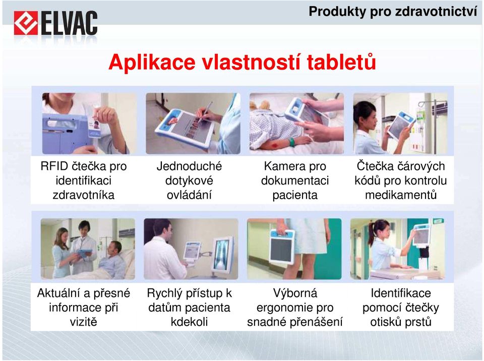 medikamentů Aktuální a přesné informace při vizitě Rychlý přístup k datům pacienta