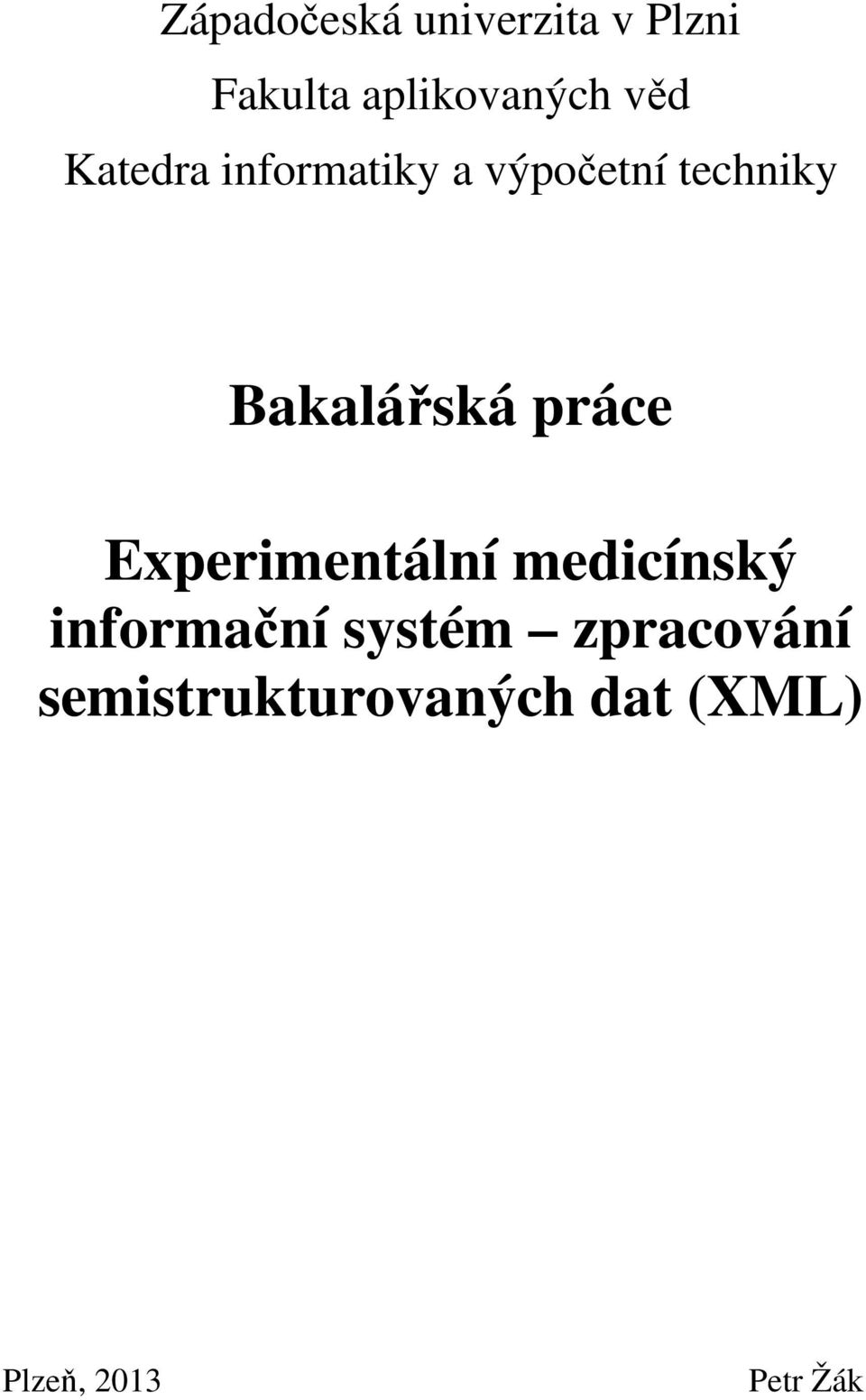 Bakalářská práce Experimentální medicínský informační