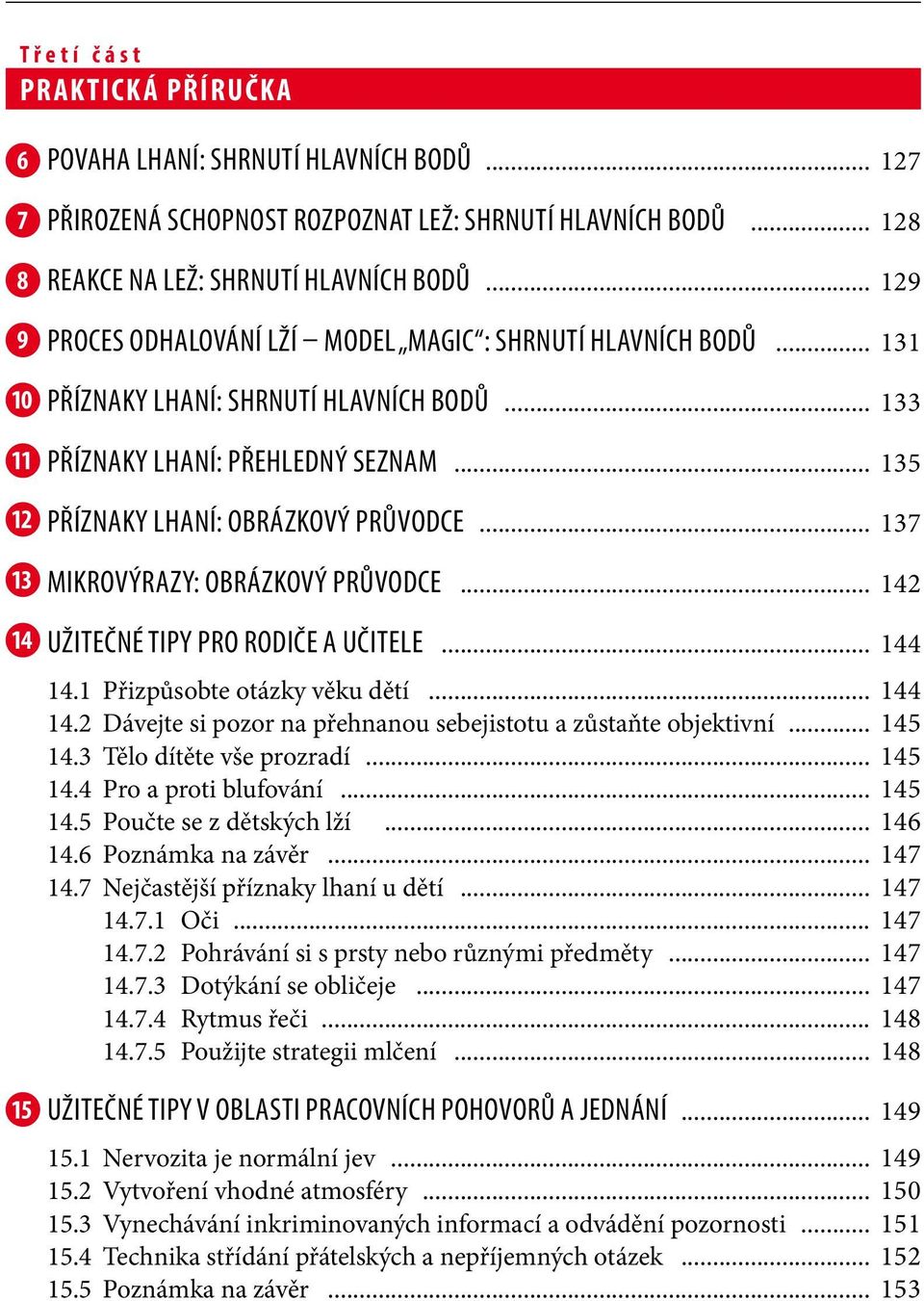 .. 135 12 Příznaky lhaní: Obrázkový průvodce... 137 13 Mikrovýrazy: Obrázkový průvodce... 142 14 Užitečné tipy pro rodiče a učitele... 144 14.