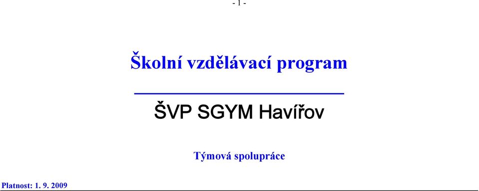 ŠVP SGYM Havířov