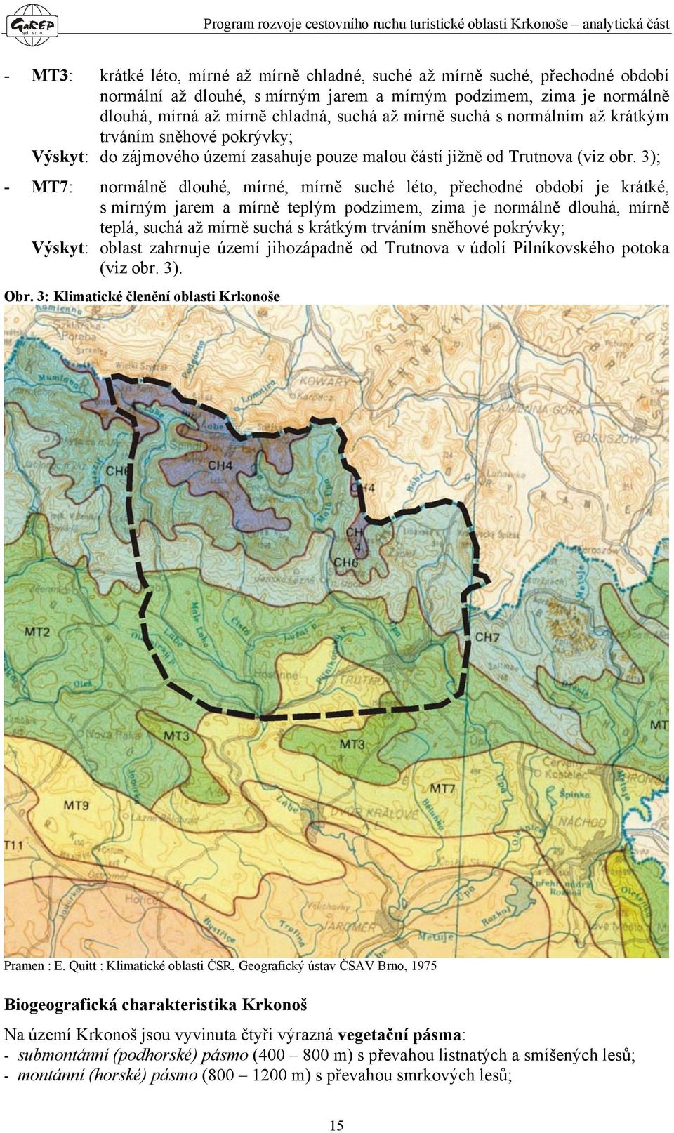 3); - MT7: normálně dlouhé, mírné, mírně suché léto, přechodné období je krátké, s mírným jarem a mírně teplým podzimem, zima je normálně dlouhá, mírně teplá, suchá až mírně suchá s krátkým trváním