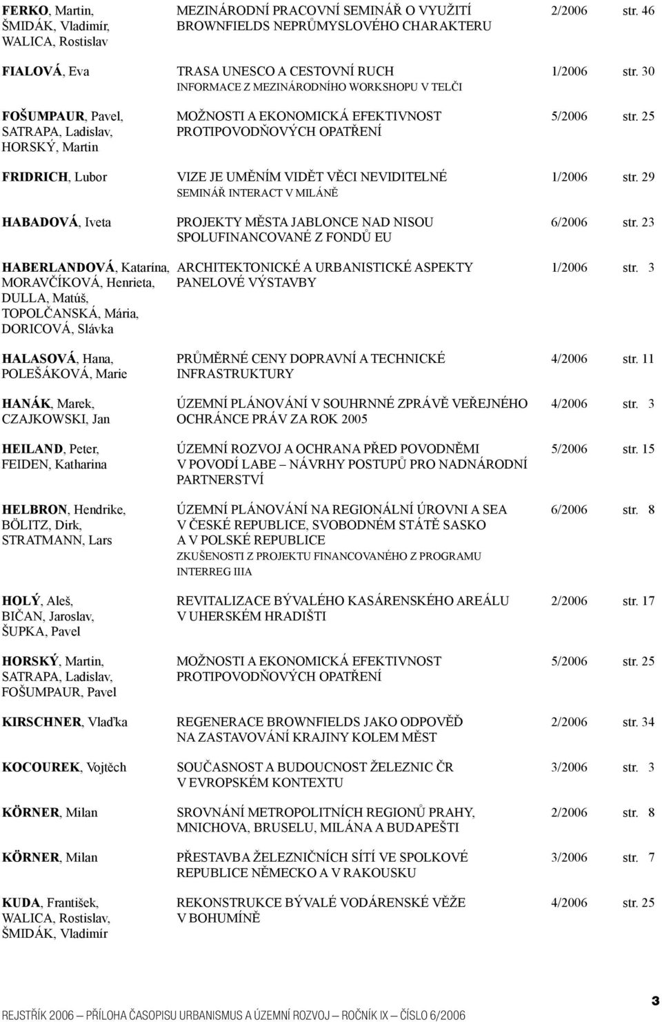 SEMINÁŘ INTERACT V MILÁNĚ projekty města jablonce nad nisou spolufinancované z fondů eu 2/2006 str. 46 0 5/2006 str. 25 1/2006 str. 29 6/2006 str.