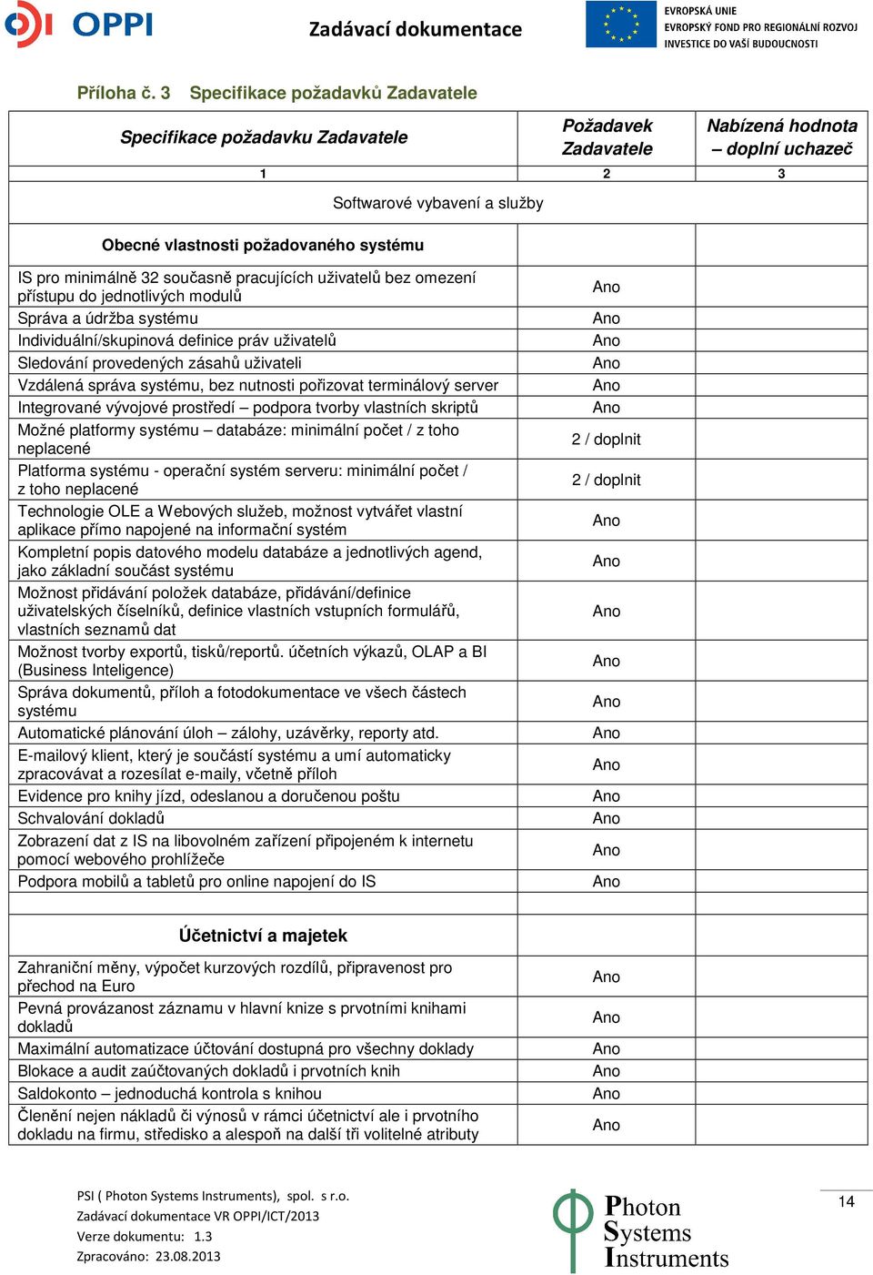 pro minimálně 32 současně pracujících uživatelů bez omezení přístupu do jednotlivých modulů Správa a údržba systému Individuální/skupinová definice práv uživatelů Sledování provedených zásahů