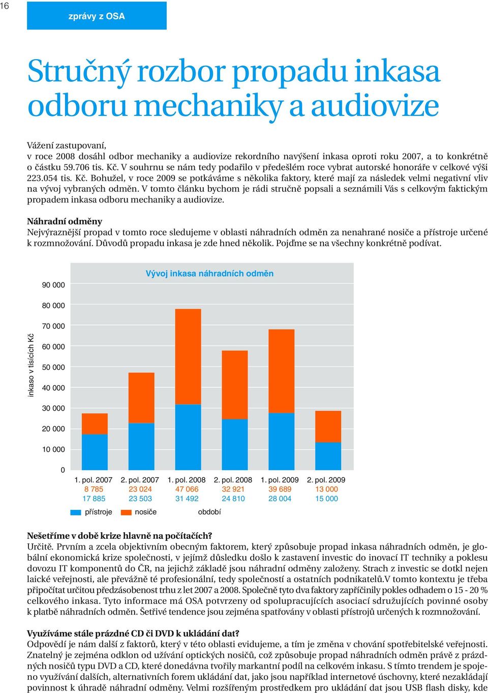 V tomto článku bychom je rádi stručně popsali a seznámili Vás s celkovým faktickým propadem inkasa odboru mechaniky a audiovize.