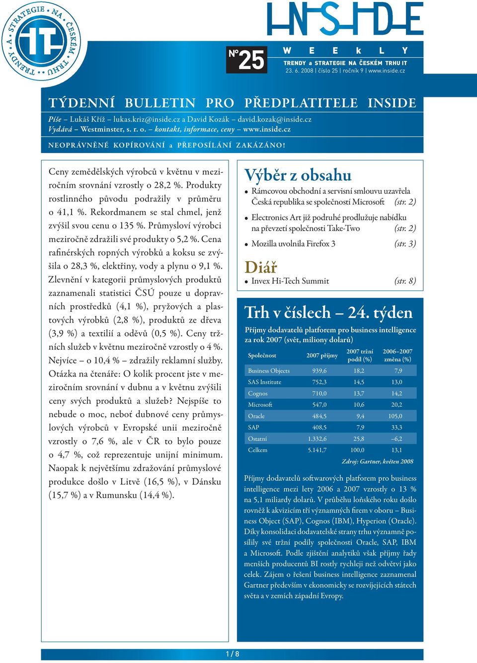 Průmysloví výrobci meziročně zdražili své produkty o 5,2 %. Cena rafinérských ropných výrobků a koksu se zvýšila o 28,3 %, elektřiny, vody a plynu o 9,1 %.