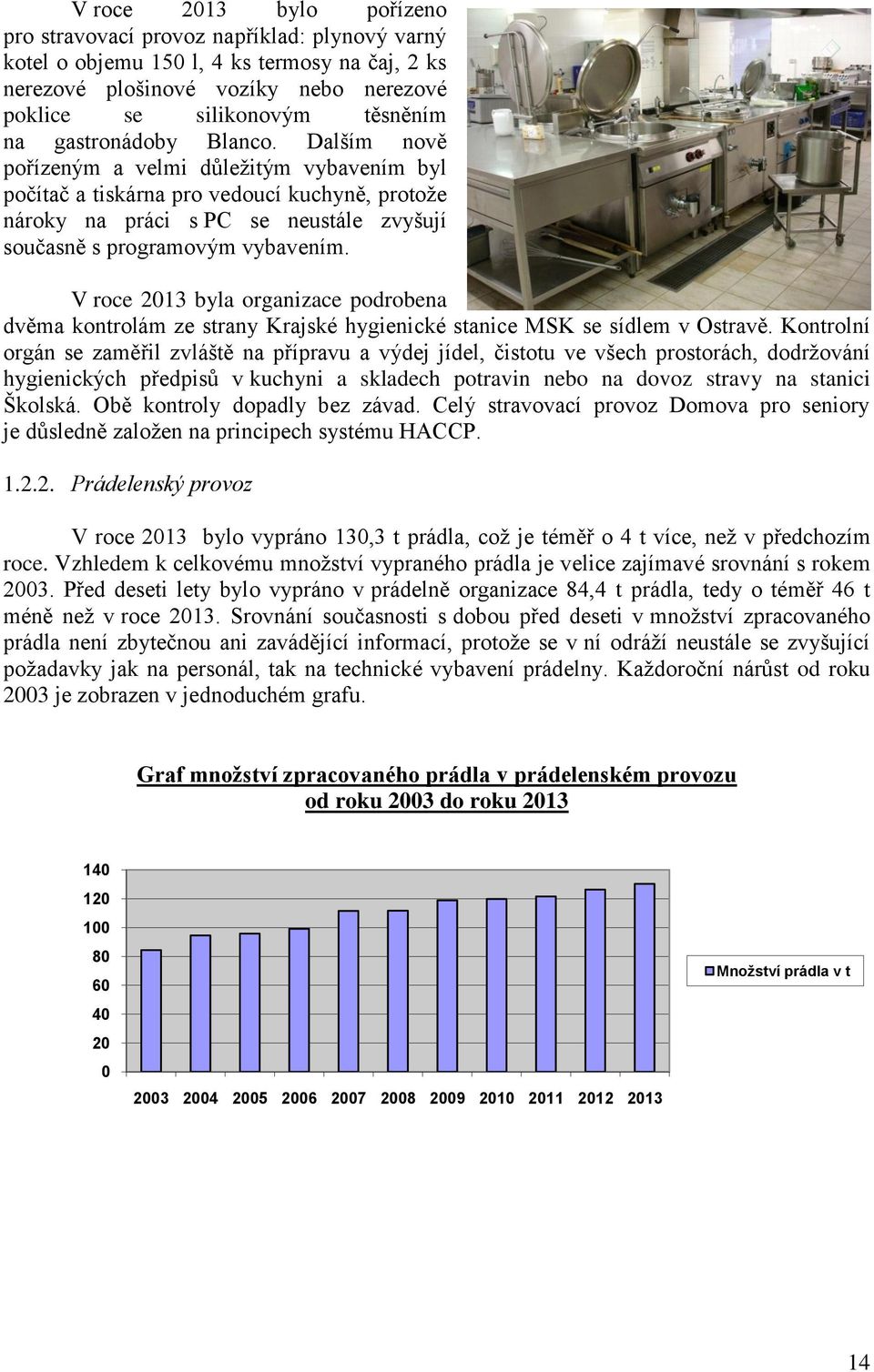 V roce 2013 byla organizace podrobena dvěma kontrolám ze strany Krajské hygienické stanice MSK se sídlem v Ostravě.