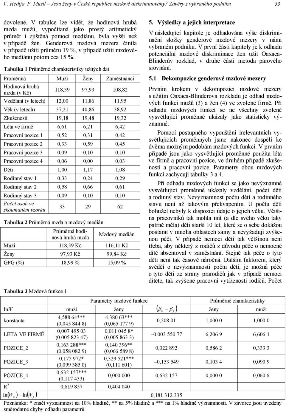 Genderová zdová ezera činila v případě užití průěru 19 %, v případě užití zdového ediánu poto cca 15 %.