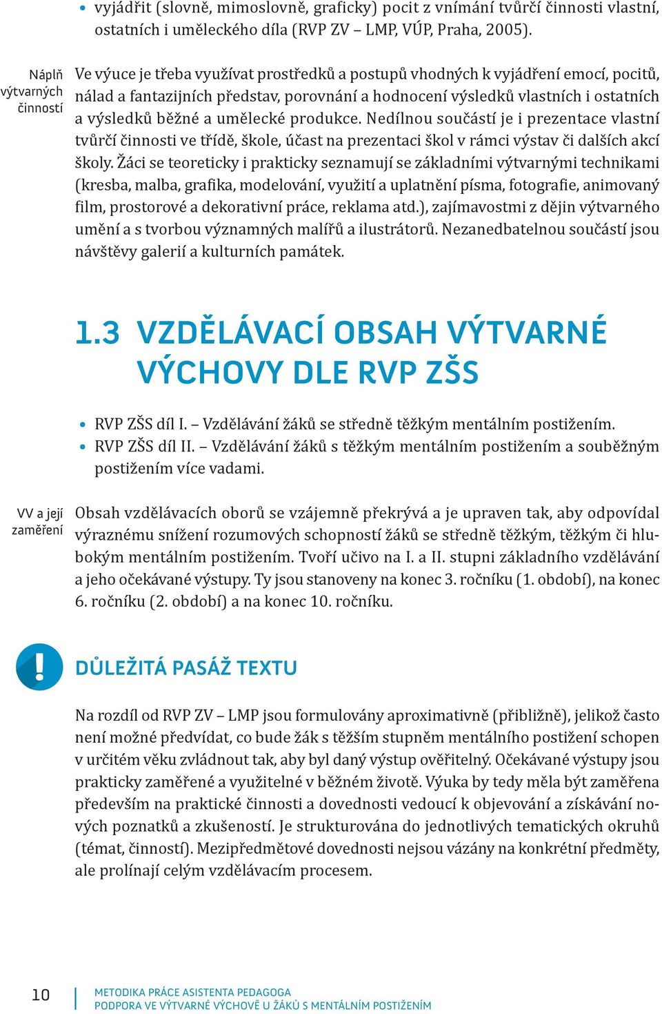 výsledků běžné a umělecké produkce. Nedílnou součástí je i prezentace vlastní tvůrčí činnosti ve třídě, škole, účast na prezentaci škol v rámci výstav či dalších akcí školy.