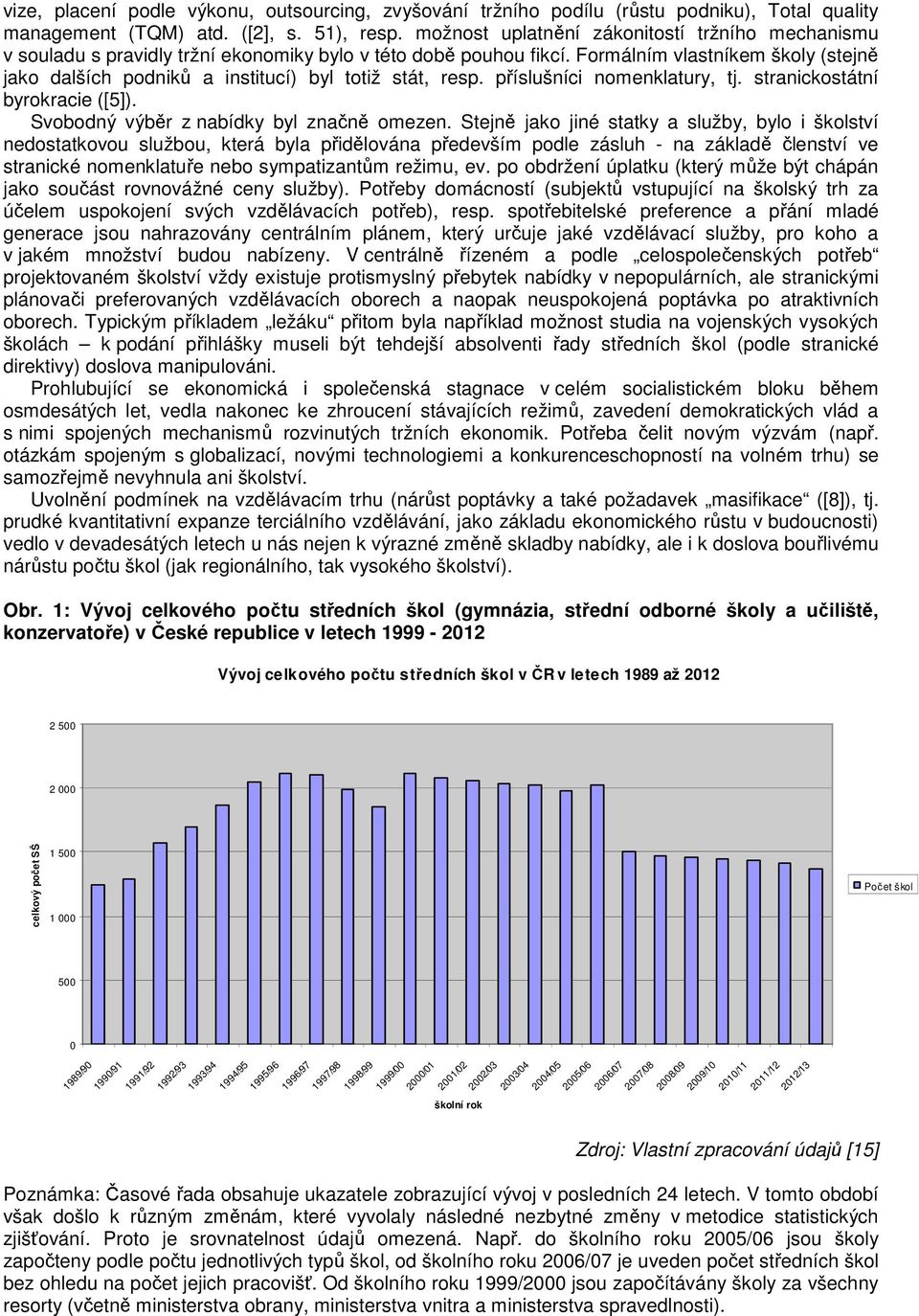 Formálním vlastníkem školy (stejně jako dalších podniků a institucí) byl totiž stát, resp. příslušníci nomenklatury, tj. stranickostátní byrokracie ([5]). Svobodný výběr z nabídky byl značně omezen.