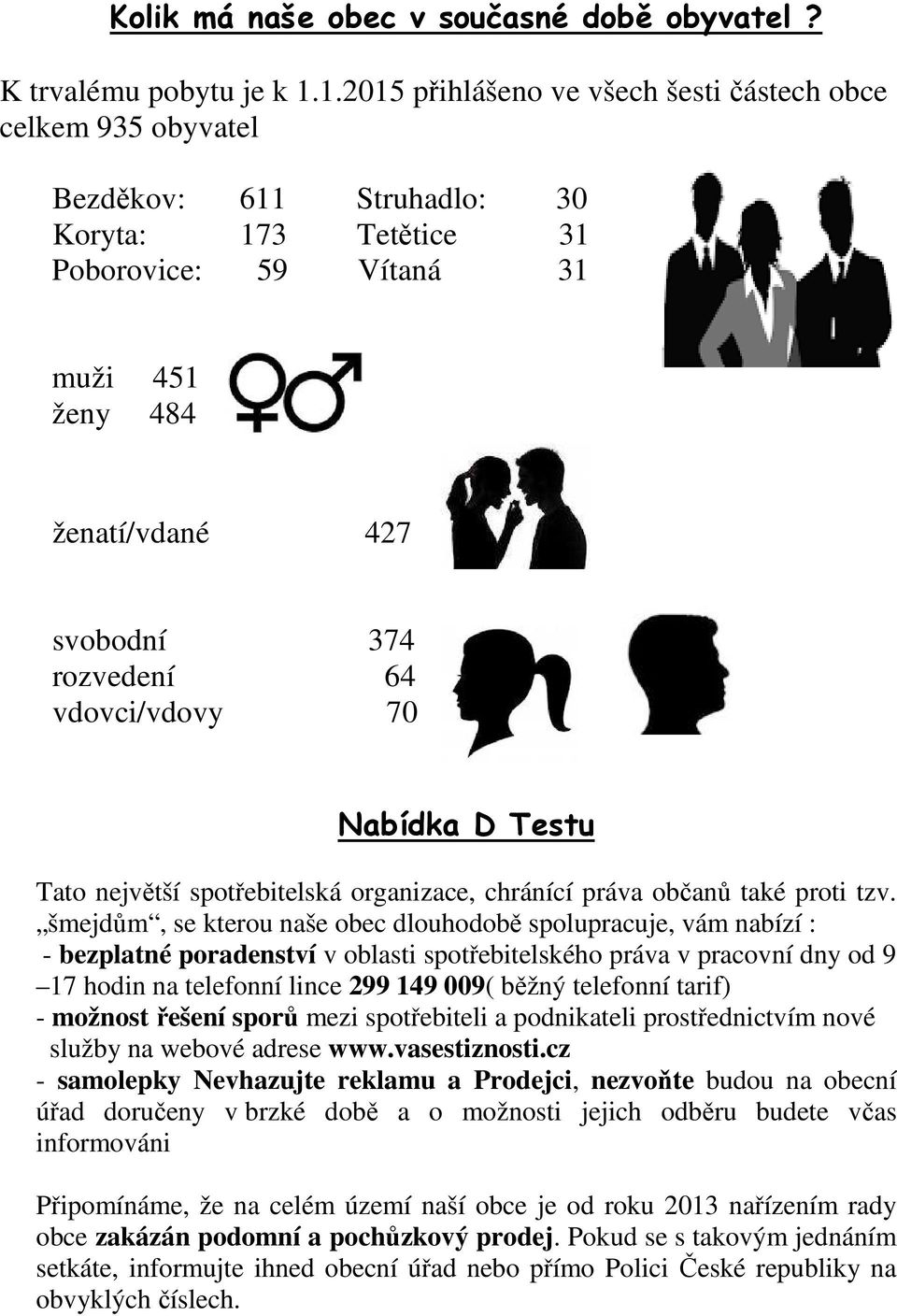 rozvedení 64 vdovci/vdovy 70 Nabídka D Testu Tato největší spotřebitelská organizace, chránící práva občanů také proti tzv.