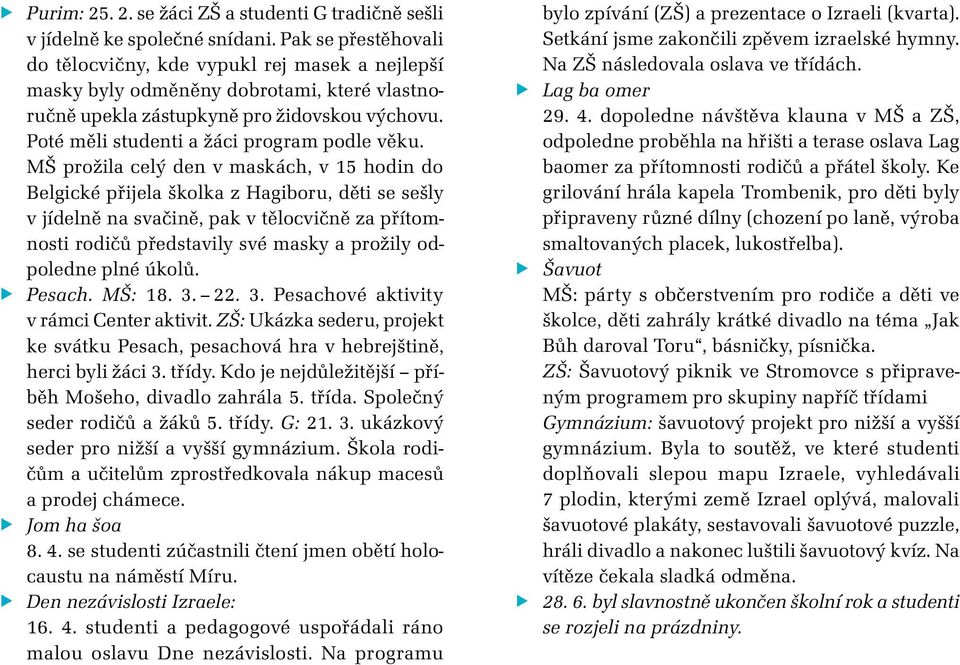 Poté měli studenti a žáci program podle věku.