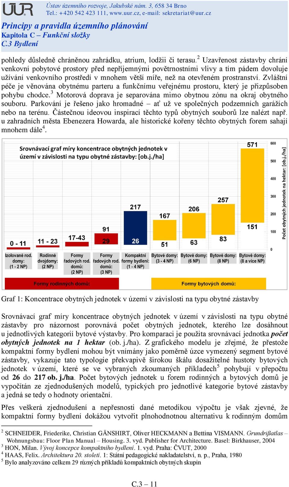 Zvláštní péče je věnována obytnému parteru a funkčnímu veřejnému prostoru, který je přizpůsoben pohybu chodce. 3 Motorová doprava je separována mimo obytnou zónu na okraj obytného souboru.