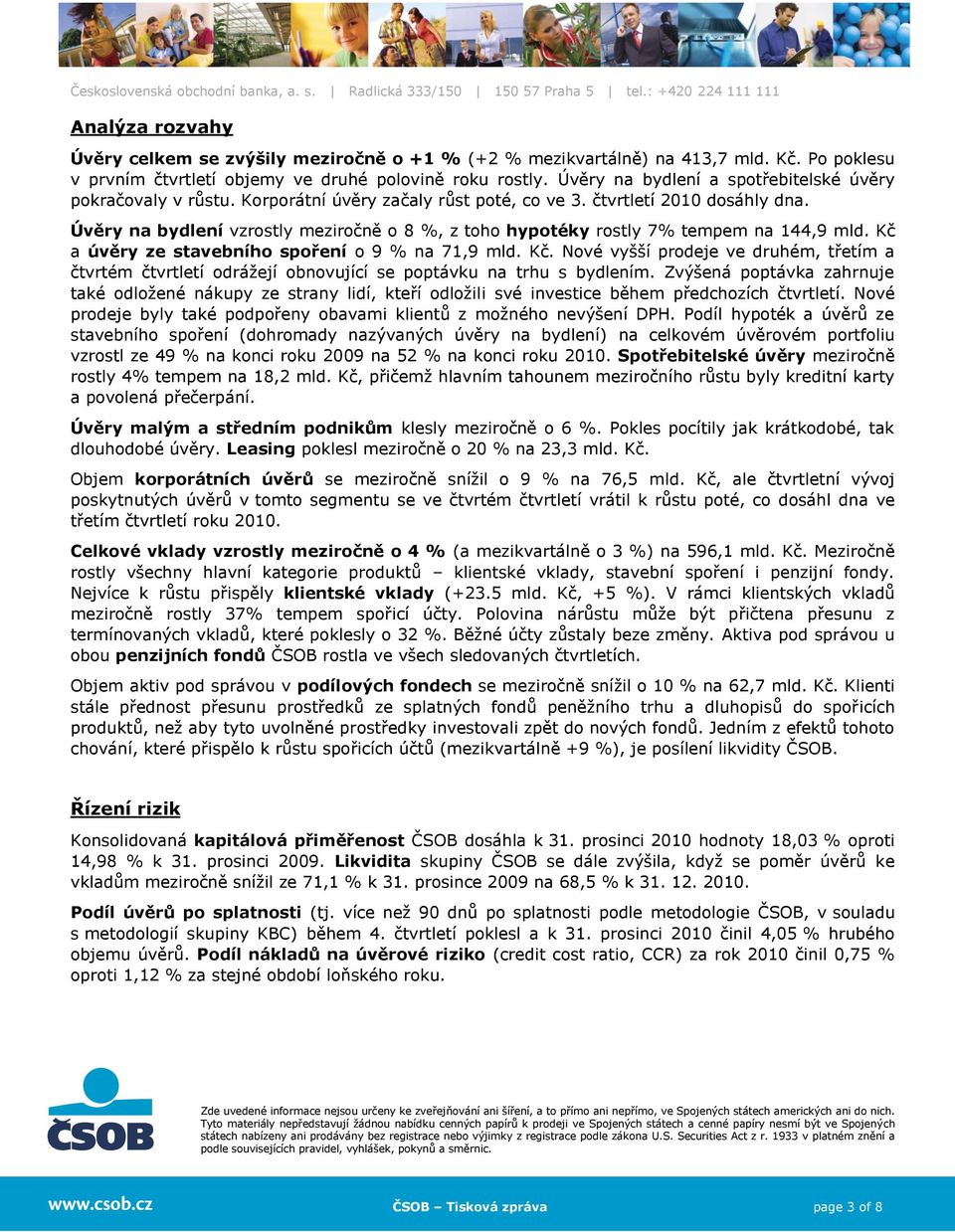 Úvěry na bydlení vzrostly meziročně o 8 %, z toho hypotéky rostly 7% tempem na 144,9 mld. Kč 