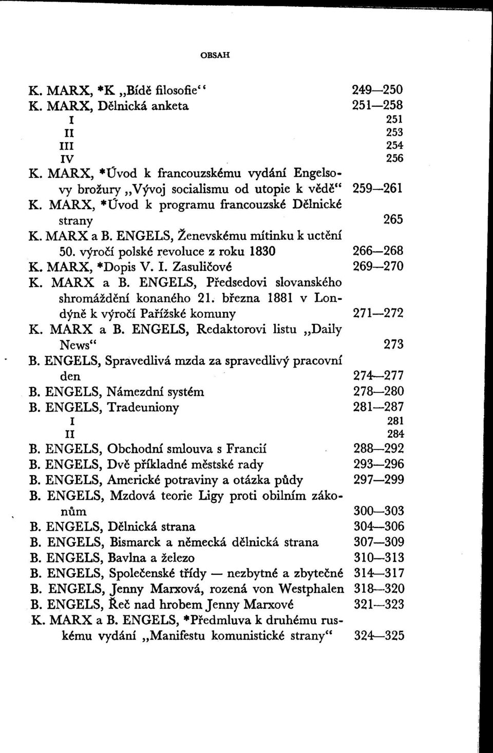 bfezna 1881 v Londyne k vyroci PaHzske komuny K. MARX a B. ENGELS, Redaktorovi listu "Daily News" B. ENGELS, Spravedliva mzda za spravedlivy pracovnl den B. ENGELS, Namezdni system B.