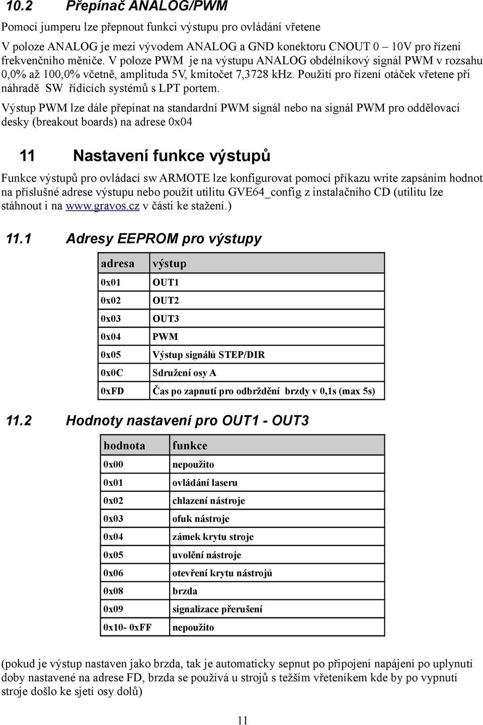 Použití pro řízení otáček vřetene při náhradě SW řídících systémů s LPT portem.