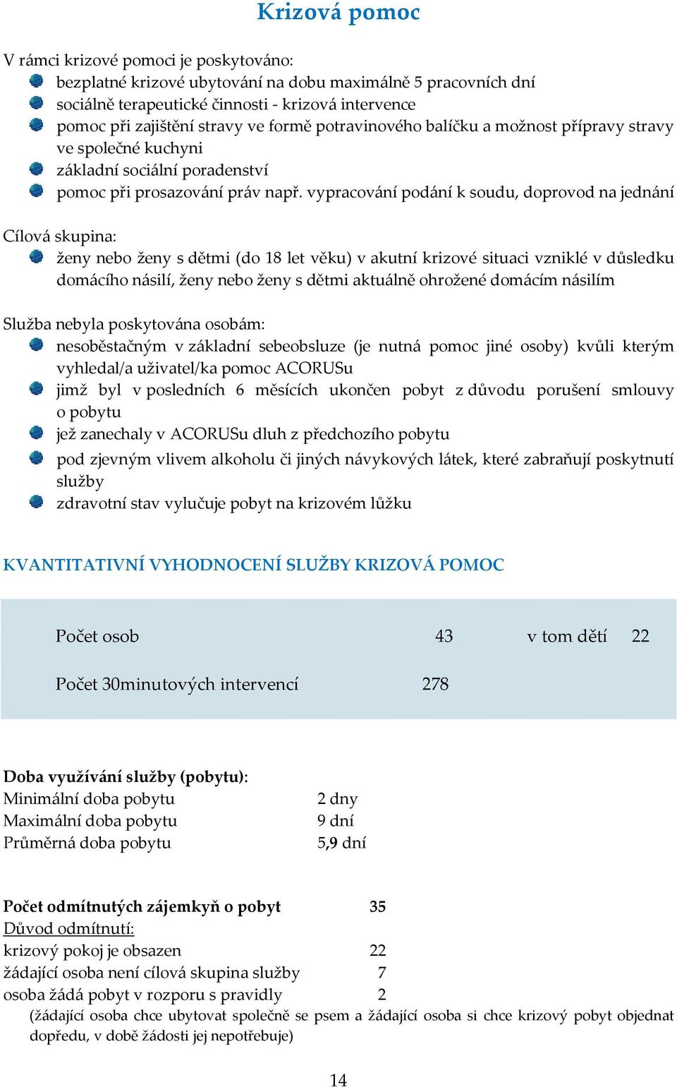 vypracování podání k soudu, doprovod na jednání Cílová skupina: ženy nebo ženy s dětmi (do 18 let věku) v akutní krizové situaci vzniklé v důsledku domácího násilí, ženy nebo ženy s dětmi aktuálně