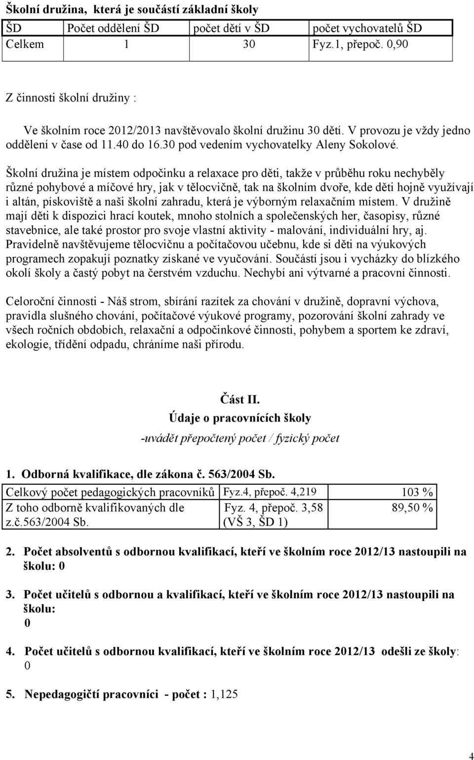 Školní družina je místem odpočinku a relaxace pro děti, takže v průběhu roku nechyběly různé pohybové a míčové hry, jak v tělocvičně, tak na školním dvoře, kde děti hojně využívají i altán,