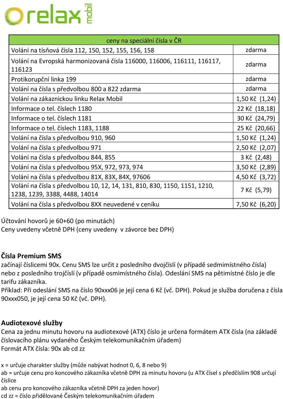 číslech 1181 30 Kč (24,79) Informace o tel.