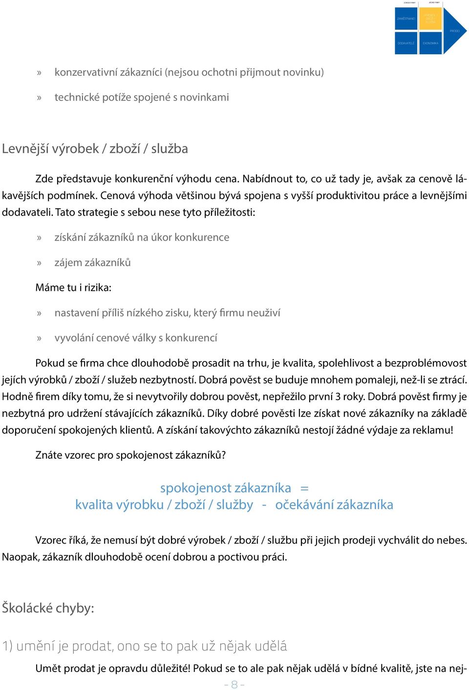 Tato strategie s sebou nese tyto příležitosti: získání zákazníků na úkor konkurence zájem zákazníků Máme tu i rizika: nastavení příliš nízkého zisku, který firmu neuživí vyvolání cenové války s