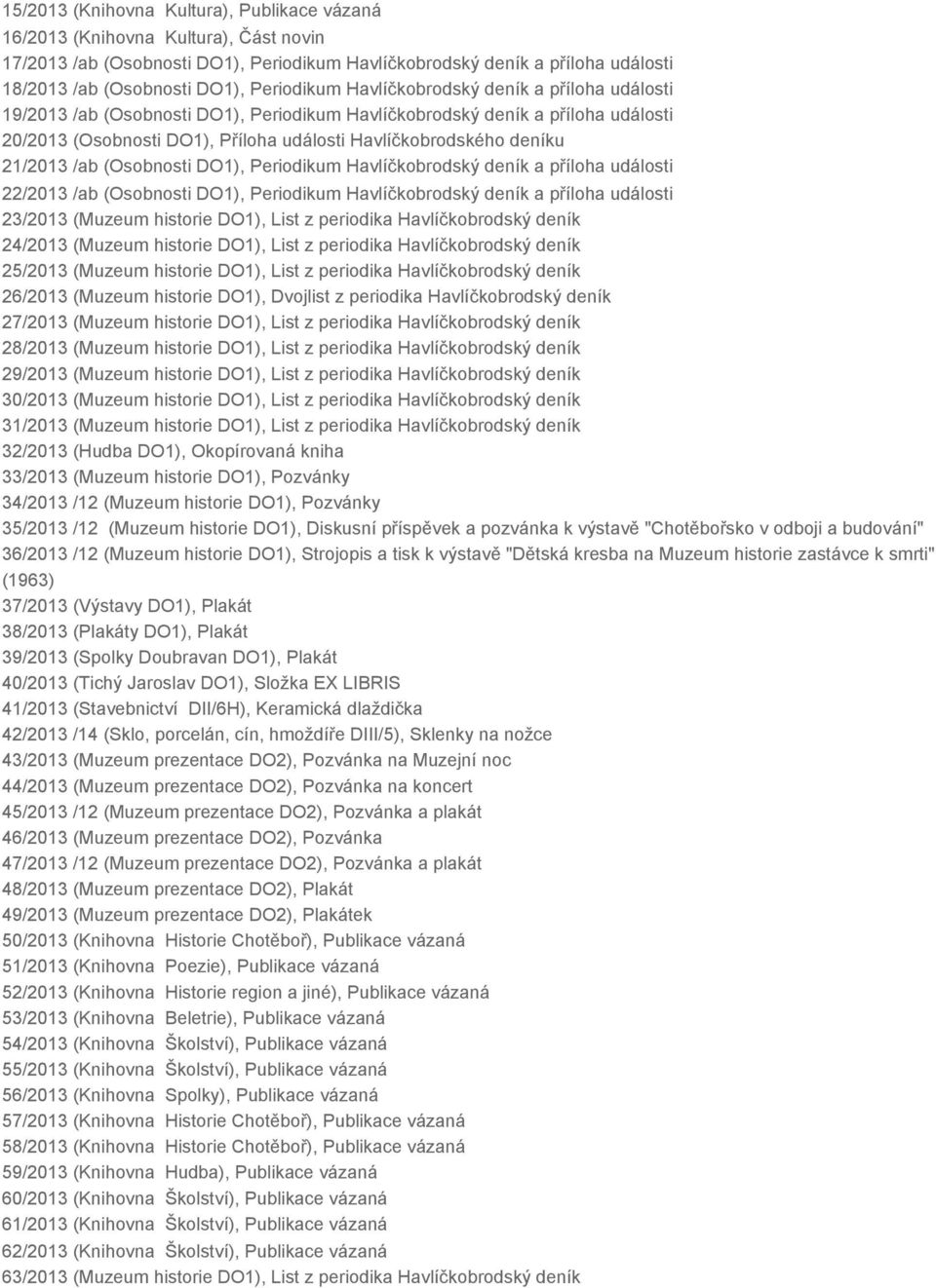 deníku 21/2013 /a b (Osobnosti DO1), Periodikum Havlíčkobrodský deník a příloha události 22/2013 /a b (Osobnosti DO1), Periodikum Havlíčkobrodský deník a příloha události 23/2013 (Muzeum historie