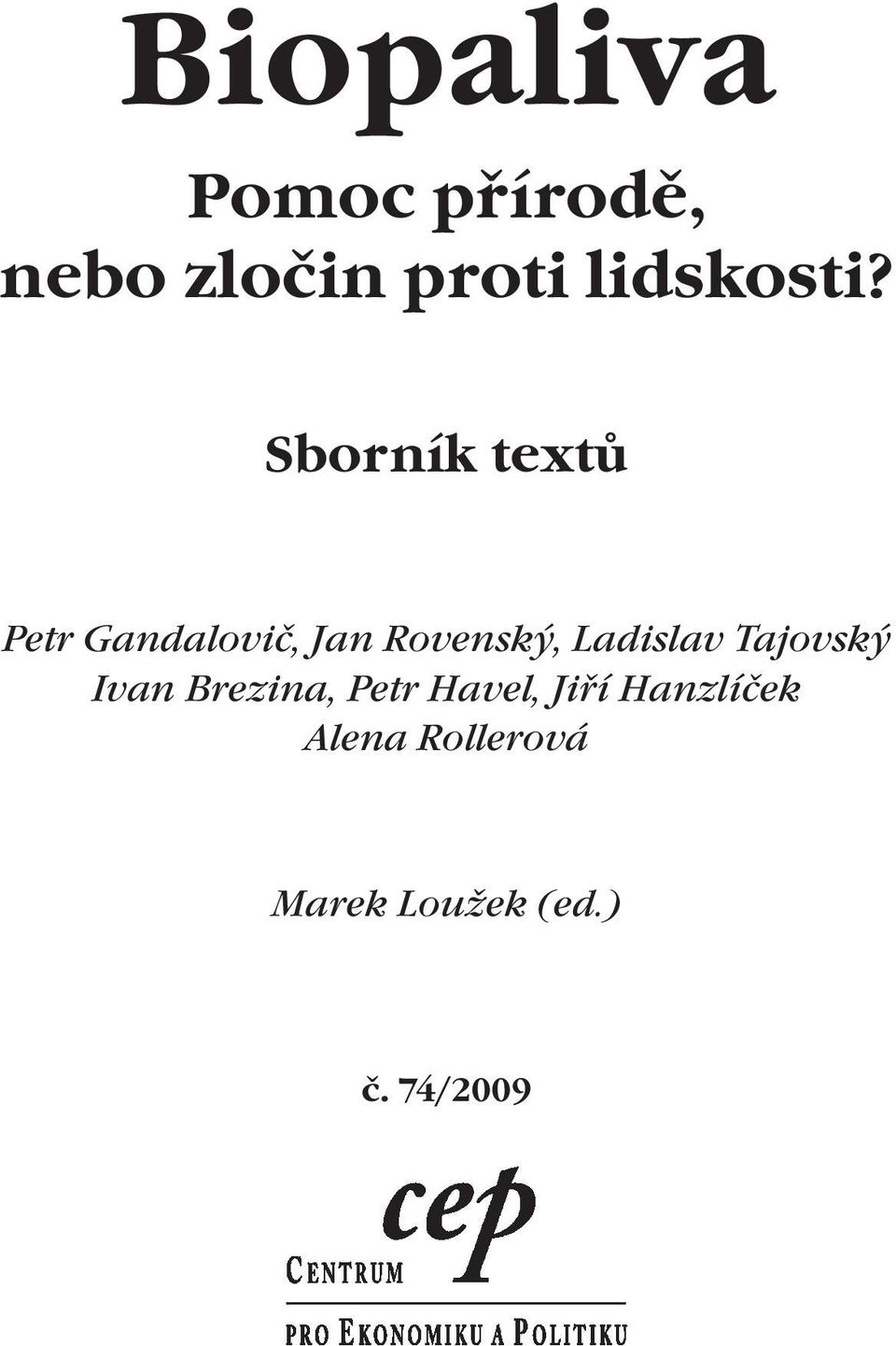 Sborník textů Petr Gandalovič, Jan Rovenský,