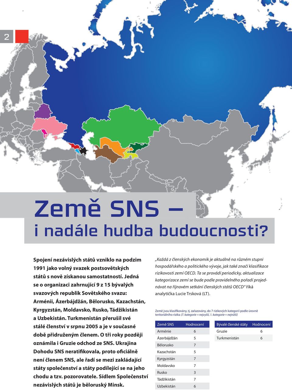 Turkmenistán přerušil své stálé členství v srpnu 2005 a je v současné době přidruženým členem. O tři roky později oznámila i Gruzie odchod ze SNS.