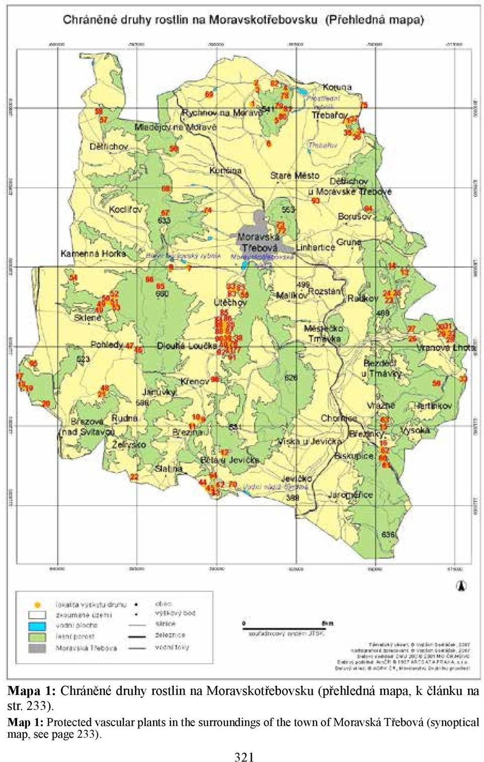 Map 1: Protected vascular plants in the surroundings