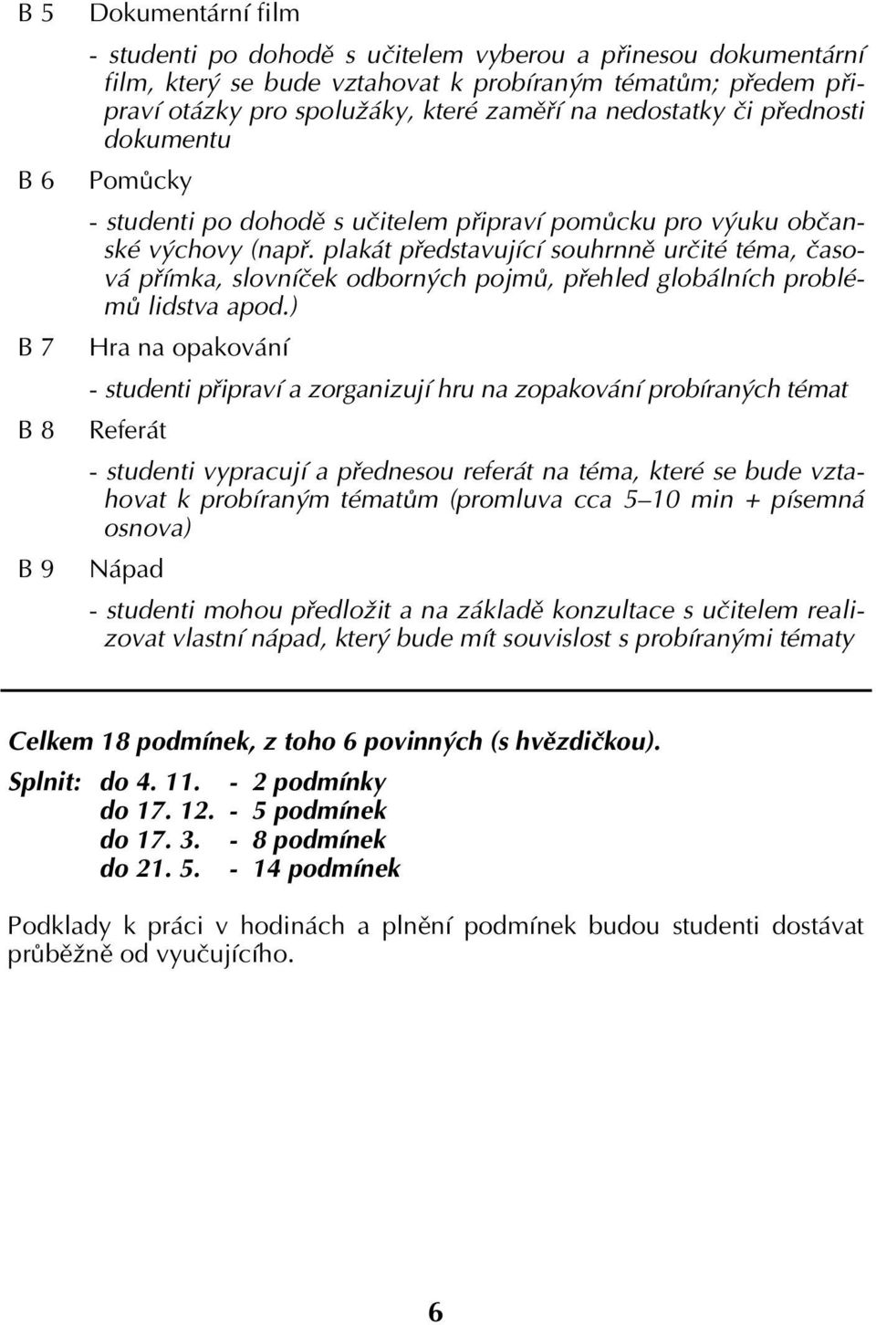 plakát představující souhrnně určité téma, časová přímka, slovníček odborných pojmů, přehled globálních problémů lidstva apod.