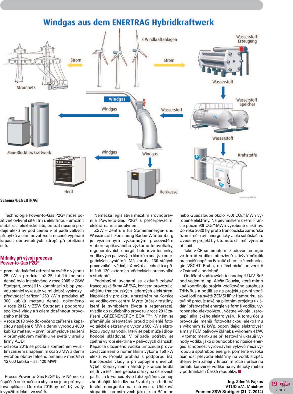 Milníky při vývoji procesu Power-to-Gas P2G : první předváděcí zařízení na světě o výkonu 25 kw s produkcí až 25 kubíků metanu denně bylo instalováno v roce 2009 v ZSW Stuttgart, později i v