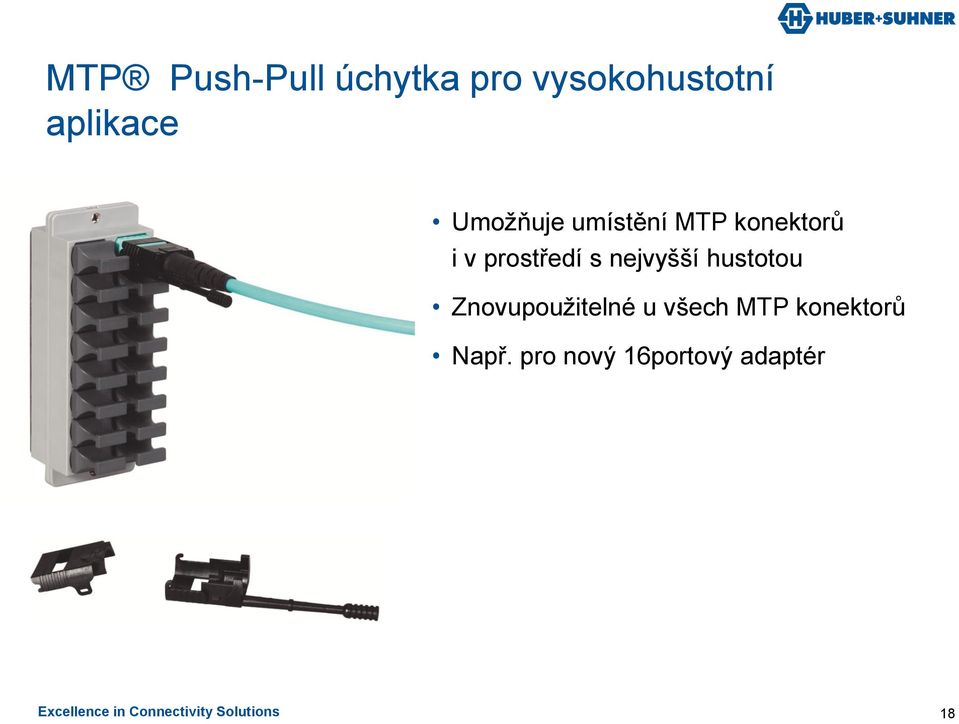 hustotou Znovupoužitelné u všech MTP konektorů Např.