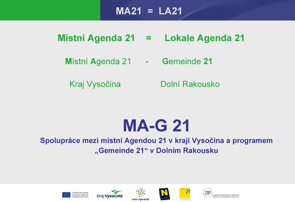 Rakousko MA-G 21 Spolupráce mezi místní Agendou 21