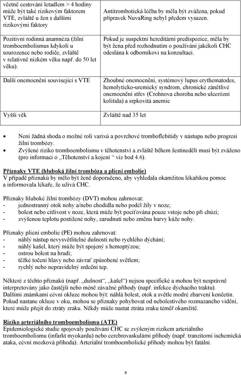 Pokud je suspektní hereditární predispozice, měla by být žena před rozhodnutím o používání jakékoli CHC odeslána k odborníkovi na konzultaci.