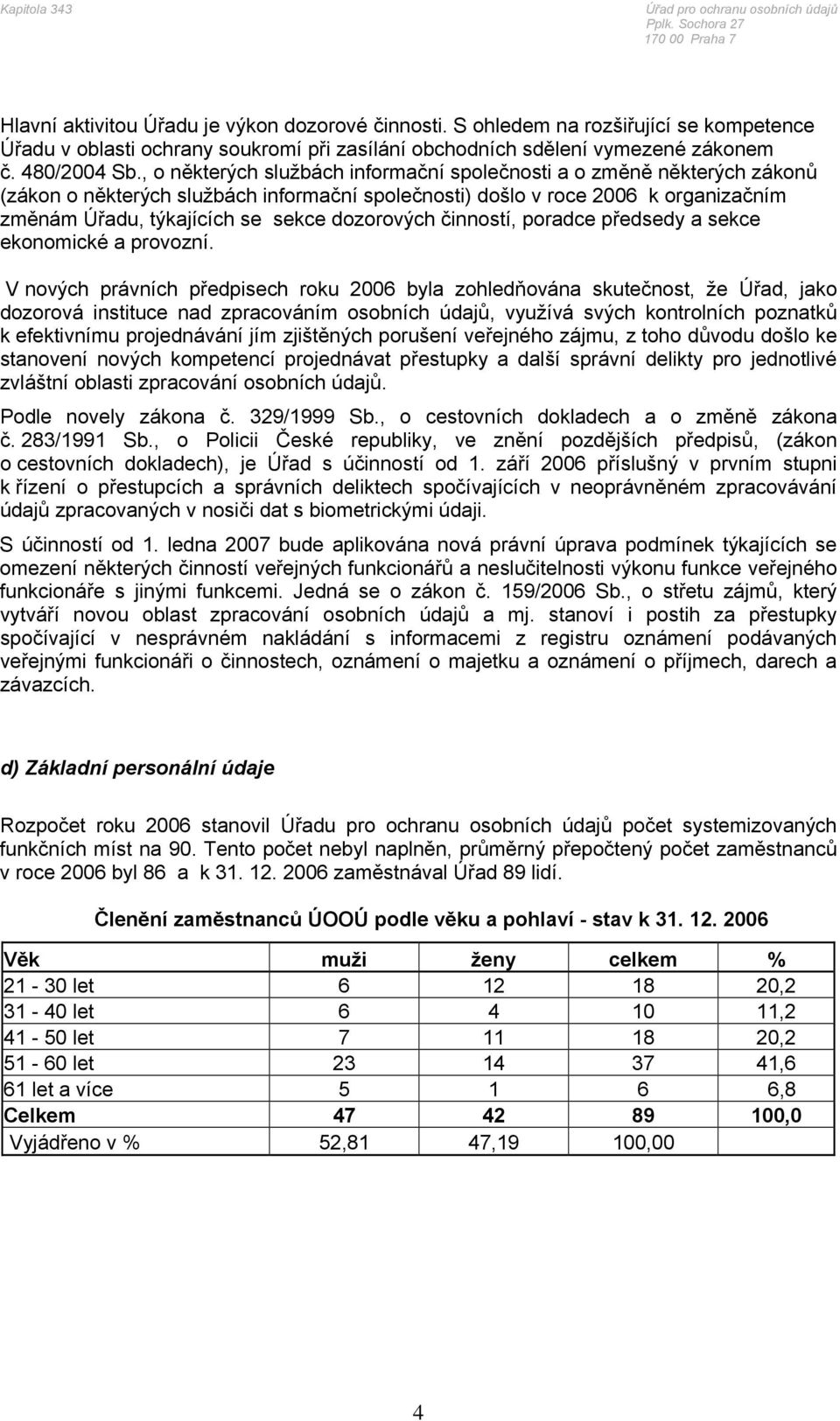 dozorových činností, poradce předsedy a sekce ekonomické a provozní.