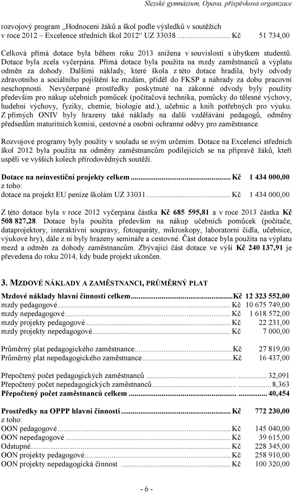 Přímá dotace byla použita na mzdy zaměstnanců a výplatu odměn za dohody.