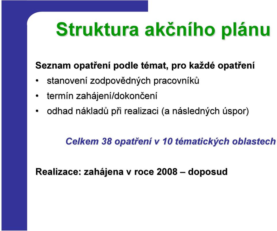 jení/dokončení odhad nákladn kladů při i realizaci (a následnýchn úspor)