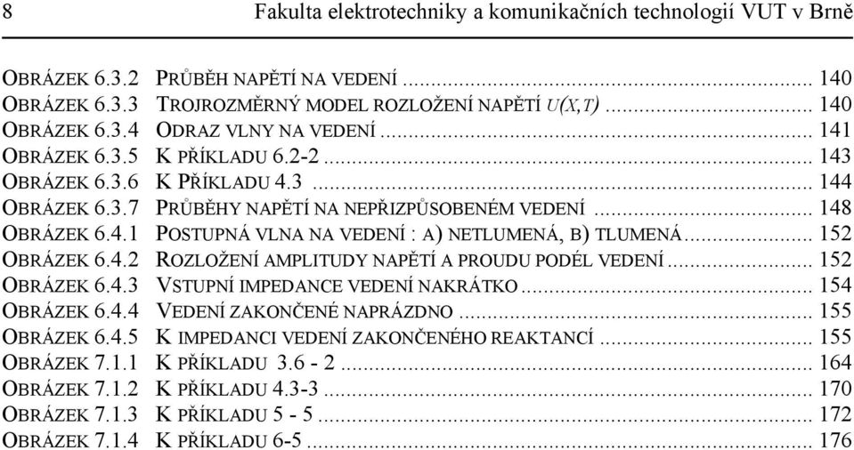 NELMENÁ, B LM ENÁ 5 OBÁZEK 64 OZLOŽENÍ AM PLIDY NAPĚÍ A POD PODÉL VEDENÍ 5 OBÁZEK 643 VSP NÍ IMPEDANCE VEDENÍ NAKÁKO 54 OBÁZEK 644 V EDENÍ ZAKONČENÉ