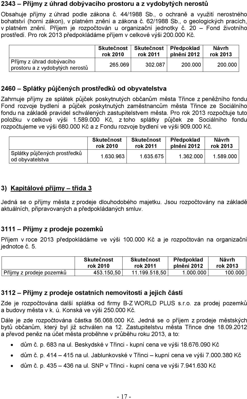 Příjmy z úhrad dobývacího prostoru a z vydobytých nerostů 2.